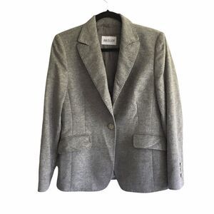 BASLER Grey Wool Angora Blazer Size 8